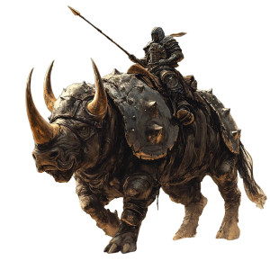 Armored Beast Rider Vinyl Car Decal Sticker – Waterproof & UV-Resistant 8"