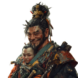 Smiling Samurai Heads Vinyl Car Decal Sticker – Waterproof & UV-Resistant 8"