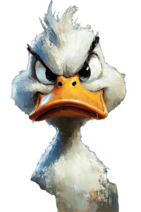 Angry Duck Portrait Vinyl Car Decal Sticker – Waterproof & UV-Resistant 8"