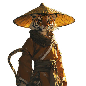 Tiger Girl Knight Vinyl Car Decal Sticker – Waterproof & UV-Resistant 8"