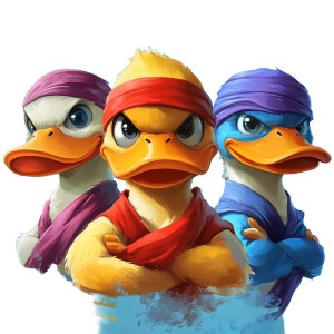 The Ninja Ducks Vinyl Car Decal Sticker – Waterproof & UV-Resistant 8"