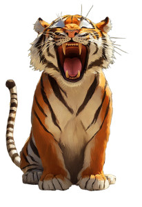 Cartoon Tiger Concept Vinyl Car Decal Sticker – Waterproof & UV-Resistant 8"