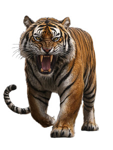 Angry Tiger Illustration Vinyl Car Decal Sticker – Waterproof & UV-Resistant 8"