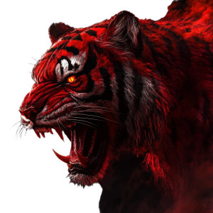 Furious Red Tiger Vinyl Car Decal Sticker – Waterproof & UV-Resistant 8" Furious Red Tiger Vinyl Car Decal Sticker – Waterproof & UV-Resistant 8"
