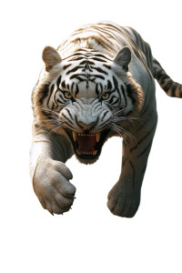 Fierce White Tiger Vinyl Car Decal Sticker – Waterproof & UV-Resistant 8"