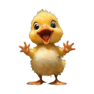 Smiling Yellow Duckling Vinyl Car Decal Sticker – Waterproof & UV-Resistant 8"