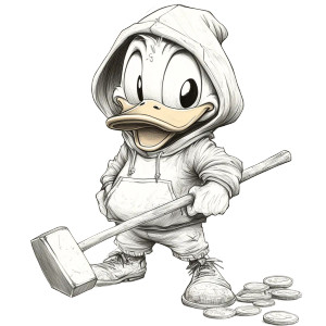 Donald Duck Hoody Vinyl Car Decal Sticker – Waterproof & UV-Resistant 8"