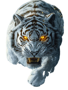 White Siberian Tiger Vinyl Car Decal Sticker – Waterproof & UV-Resistant 8"