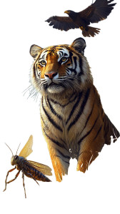 Tiger Grasshopper Eagle Vinyl Car Decal Sticker – Waterproof & UV-Resistant 8"