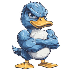 Angry Blue Duck Vinyl Car Decal Sticker – Waterproof & UV-Resistant 8"