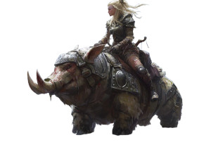 Dwarven Boar Rider Vinyl Car Decal Sticker – Waterproof & UV-Resistant 8"