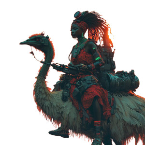 Afrofuturism Ostrich Rider Vinyl Car Decal Sticker – Waterproof & UV-Resistant 8" Afrofuturism Ostrich Rider Vinyl Car Decal Sticker – Waterproof & UV-Resistant 8"