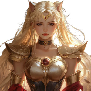 Armored Werecat Sailor Vinyl Car Decal Sticker – Waterproof & UV-Resistant 8"