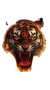 Flaming Tiger Vinyl Car Decal Sticker – Waterproof & UV-Resistant 8"