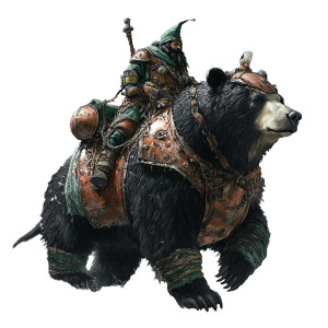 Armored Bear Rider Vinyl Car Decal Sticker – Waterproof & UV-Resistant 8"