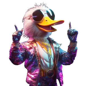 Disco Space Duck Vinyl Car Decal Sticker – Waterproof & UV-Resistant 8"