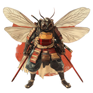 Fly Samurai Art Vinyl Car Decal Sticker – Waterproof & UV-Resistant 8"