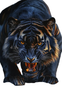 Savage Black Tiger Vinyl Car Decal Sticker – Waterproof & UV-Resistant 8"