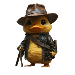 Duck Indiana Jones Vinyl Car Decal Sticker – Waterproof & UV-Resistant 8"