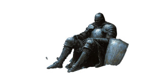 Weary Knight Resting Vinyl Car Decal Sticker – Waterproof & UV-Resistant 8"