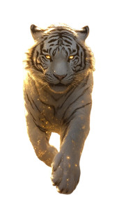 Divine White Tiger Vinyl Car Decal Sticker – Waterproof & UV-Resistant 8"