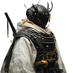 Futuristic Samurai V3 Vinyl Car Decal Sticker – Waterproof & UV-Resistant 8"