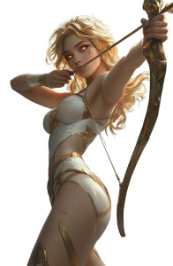 Futuristic Archer Heroine Vinyl Car Decal Sticker – Waterproof & UV-Resistant 8"