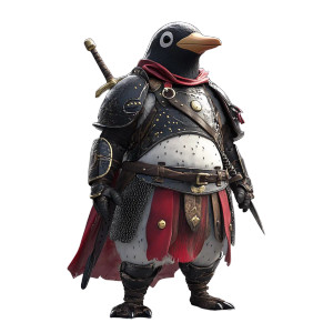 Penguin Warrior Vinyl Car Decal Sticker – Waterproof & UV-Resistant 8"