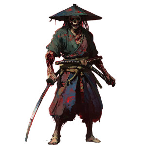 Zombie Samurai Vinyl Car Decal Sticker – Waterproof & UV-Resistant 8" Zombie Samurai Vinyl Car Decal Sticker – Waterproof & UV-Resistant 8"