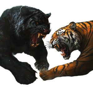 Angry Panther Fights Vinyl Car Decal Sticker – Waterproof & UV-Resistant 8"