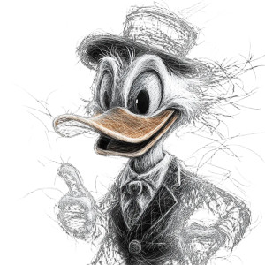 Scribbly Scrooge Mcduck Vinyl Car Decal Sticker – Waterproof & UV-Resistant 8"