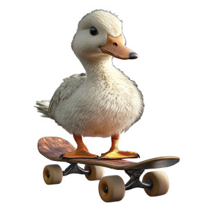Skateboarding Duck V2 Vinyl Car Decal Sticker – Waterproof & UV-Resistant 8"