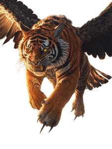 Tiger-Eagle Fusion Vinyl Car Decal Sticker – Waterproof & UV-Resistant 8"