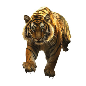 Tiger In Wood Vinyl Car Decal Sticker – Waterproof & UV-Resistant 8"