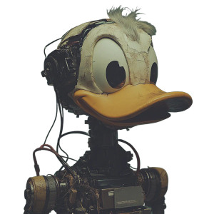 Robotic Donald Duck Vinyl Car Decal Sticker – Waterproof & UV-Resistant 8"