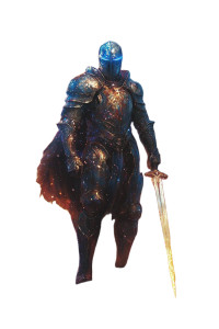 Cosmic Knight Portrait Vinyl Car Decal Sticker – Waterproof & UV-Resistant 8"