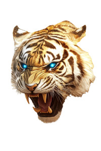 Fiery Blue Tiger Vinyl Car Decal Sticker – Waterproof & UV-Resistant 8"