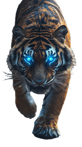 Blue-Eyed Tiger V2 Vinyl Car Decal Sticker – Waterproof & UV-Resistant 8" Blue-Eyed Tiger V2 Vinyl Car Decal Sticker – Waterproof & UV-Resistant 8"