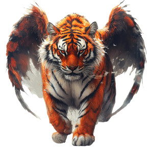 Tiger With Wings Vinyl Car Decal Sticker – Waterproof & UV-Resistant 8"