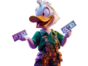 Louis Vuitton Duck Vinyl Car Decal Sticker – Waterproof & UV-Resistant 8"