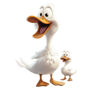 Cartoon Duck Amused Vinyl Car Decal Sticker – Waterproof & UV-Resistant 8"