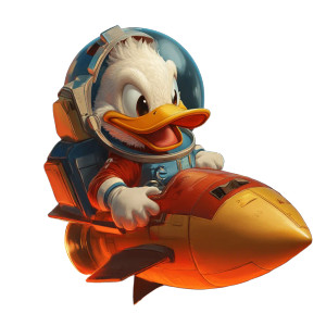 Spacefaring Donald Duck Vinyl Car Decal Sticker – Waterproof & UV-Resistant 8"