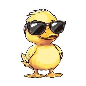 Cool Duck Mascot Vinyl Car Decal Sticker – Waterproof & UV-Resistant 8"