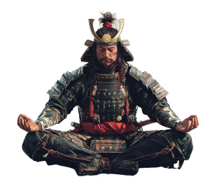 Meditating Samurai V4 Vinyl Car Decal Sticker – Waterproof & UV-Resistant 8"