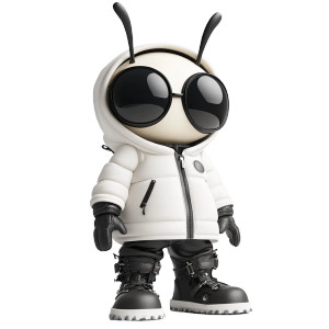 Cartoon Ant Parka Vinyl Car Decal Sticker – Waterproof & UV-Resistant 8"