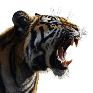Screaming Tiger Vinyl Car Decal Sticker – Waterproof & UV-Resistant 8"