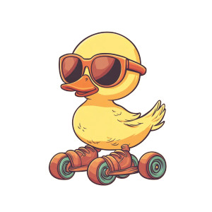 Skating Duck Vinyl Car Decal Sticker – Waterproof & UV-Resistant 8"