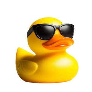 Yellow Sunglasses Duck Vinyl Car Decal Sticker – Waterproof & UV-Resistant 8"