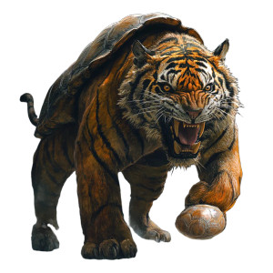 Fantasy Sabre-Toothed Tiger Vinyl Car Decal Sticker – Waterproof & UV-Resistant 8"