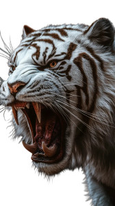 Angry White Tiger V2 Vinyl Car Decal Sticker – Waterproof & UV-Resistant 8"